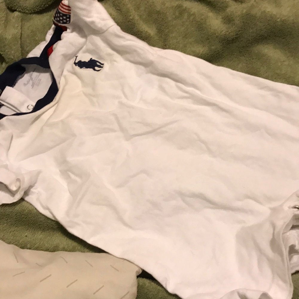 6month polo short onesie